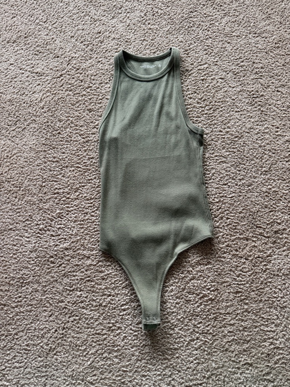 A&F Olive Green Ribbed Tank Bodysuit